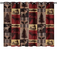 INSFBRB Rustic Cabin Grommet Blackout Curtains for Living Room,Noise Reductio...