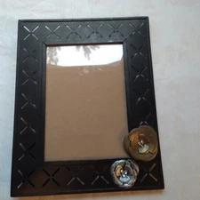 Alexander 9.7"Hx7.7"W Metal Picture Frame Brown/Copper & Silver Sequin Flowers