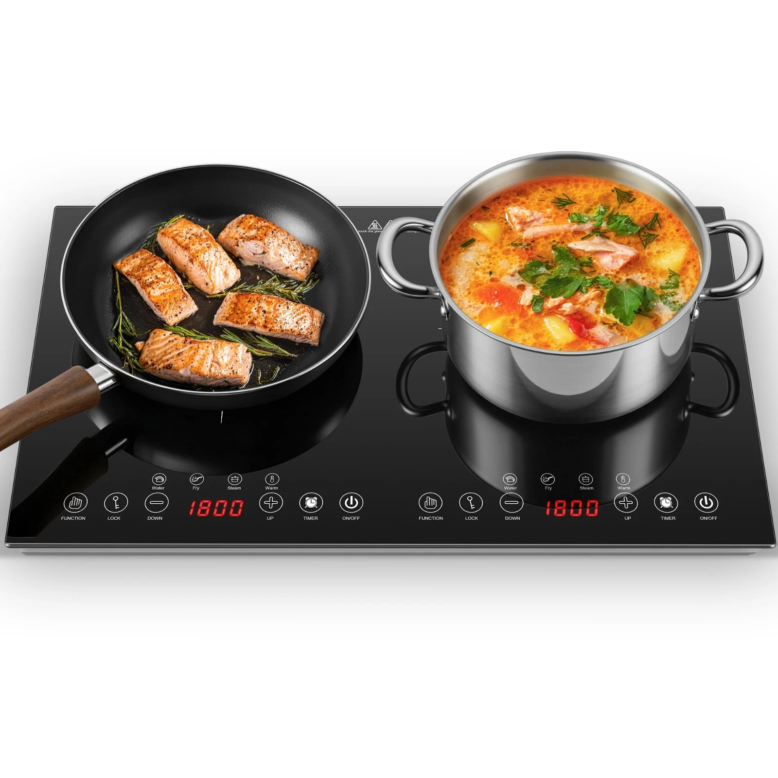 Portable Induction Cooktop 2Burner-1800W Double Induction Sensor Touch Control