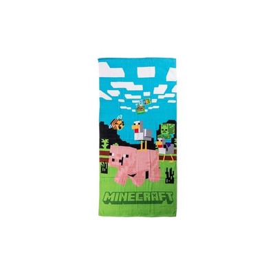 Minecraft Badetuch 70x140cm   Piggy Ride Strandtuch