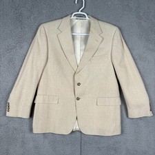Bert Pulitzer Mens 100 Silk Sport Coat Beige Luxury Blazer Jacket Size 44