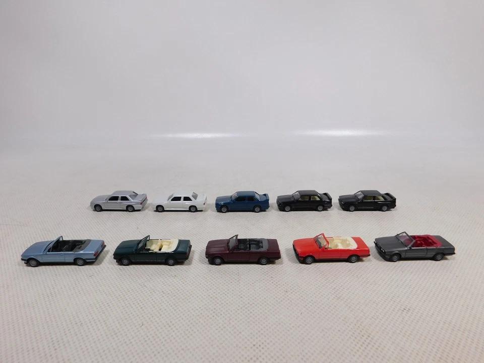 Herpa 1:87 H0 10X Auto Modell BMW Cabrio M 3 Molto Buono/Mint #EI98-0,5 - Immagine 2 di 4