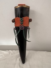 Vintage Drinking Horn with Decorative Design Lovely Condition