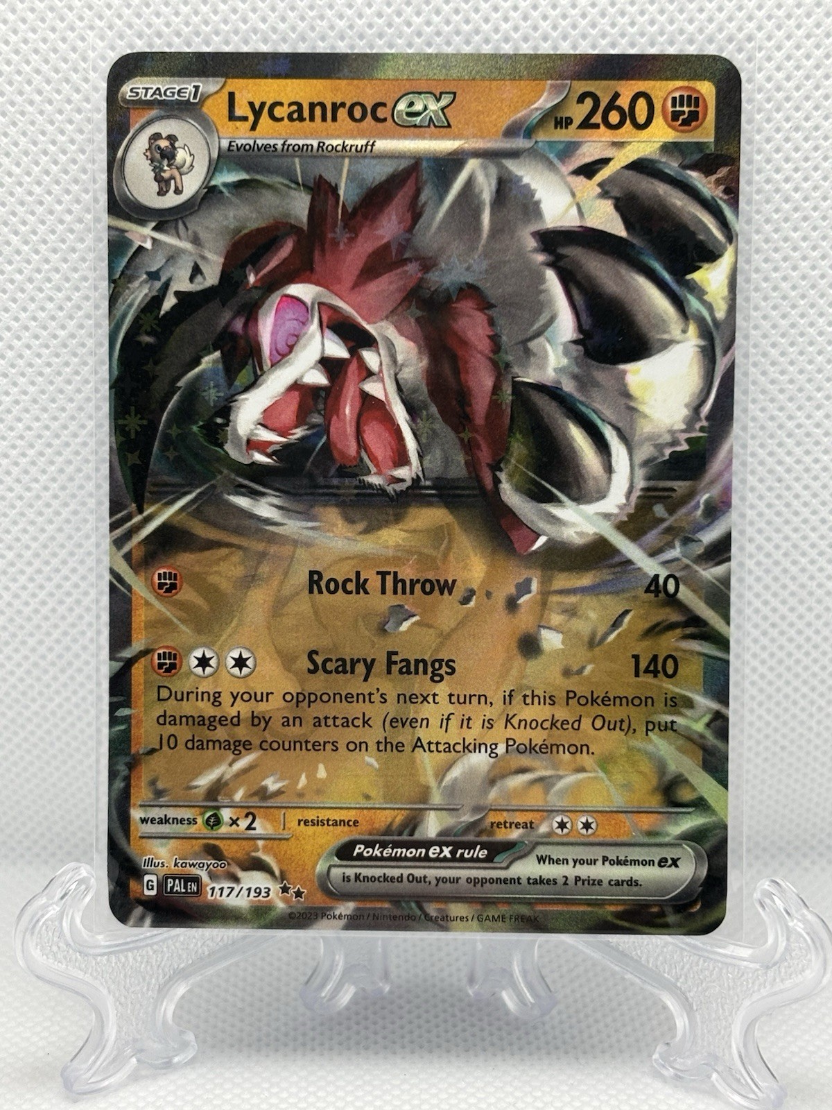 Pokémon TCG Paldea Evolved Lycanroc ex Double Rare 117/193 NM