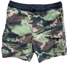 Boys Camo Cargo Shorts L 10 12 Husky Pull On Drawstring Cotton Wonder Nation