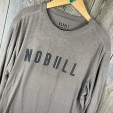 NOBULL Long Sleeve T-Shirt Mens Large Logo Activewear *FLAWS*