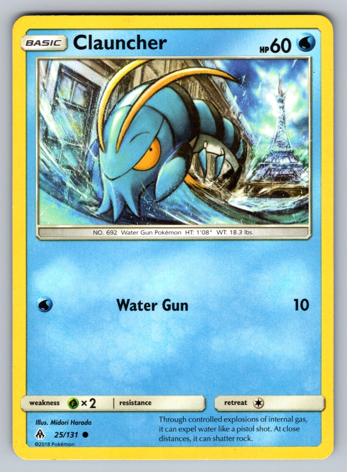 Clauncher 25/131 Common Forbidden Light Pokemon Moderately Played