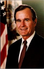 George Bush Sr. Vice President Portrait Postcard White House 1981 Coral-Lee