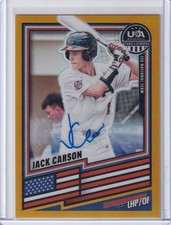2026 Panini Stars & Stripes Prizm Jack Carson GOLD PRIZM AUTO /10 #70