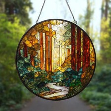 Sun Forest Stained Glass Suncatcher
