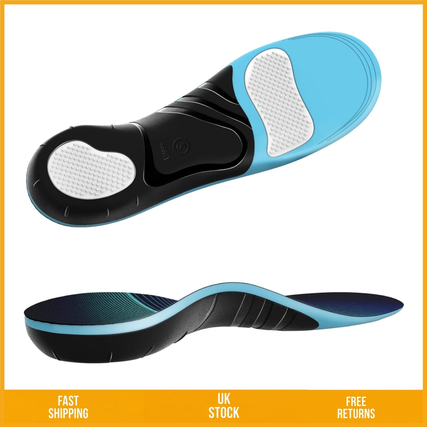 Ergonomic Orthotic Arch Support Insoles for Plantar Fasciitis Relief Size L