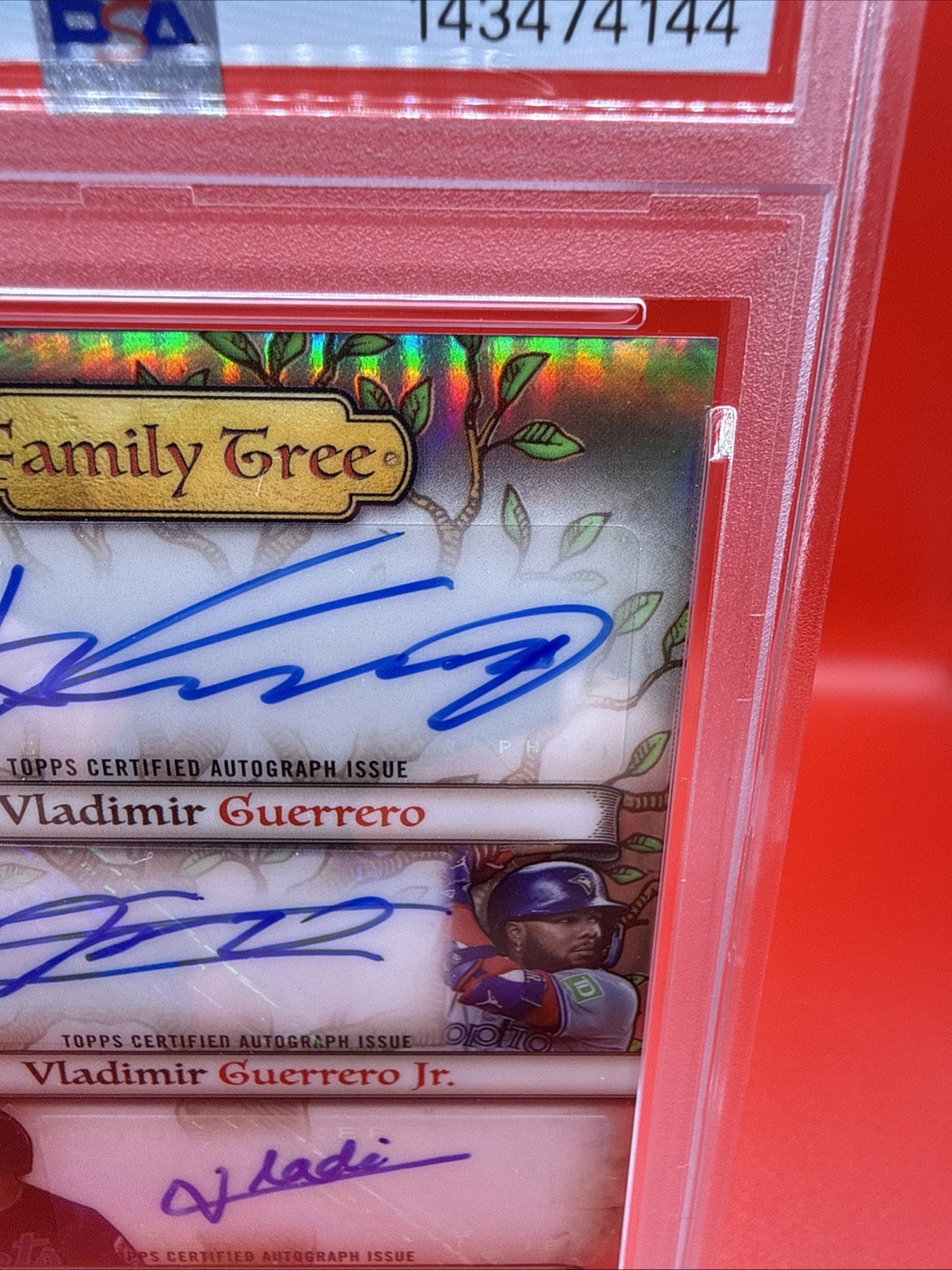 PSA 10-10 Triple Auto V GUERRERO/VLADIMIR GUERRERO/VLADIMIR GUERRERO JR. 03/25 view 4
