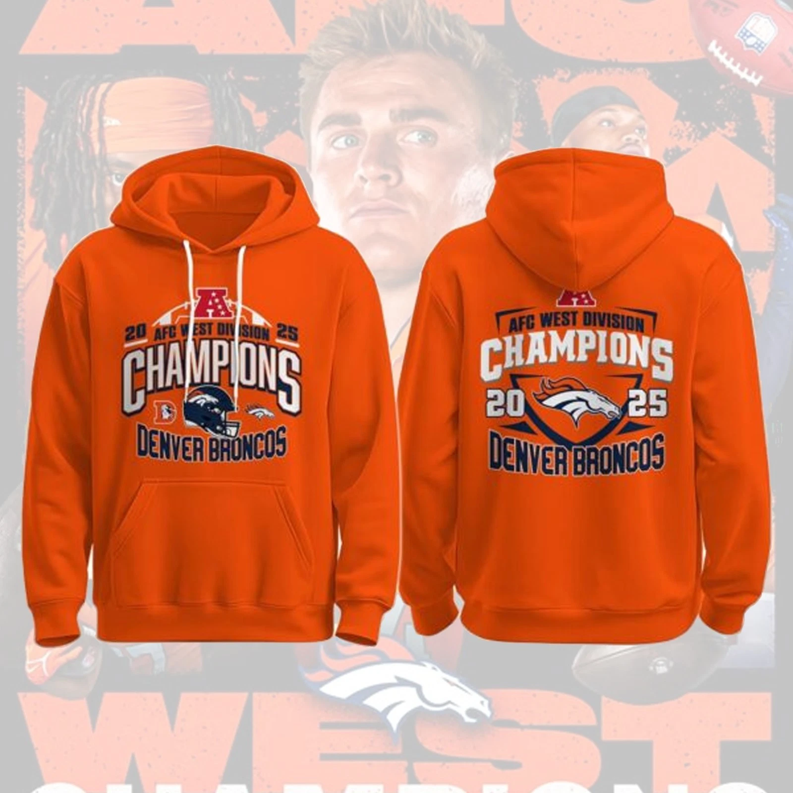 Denver Broncos 2025 AFC West Division Champions Orange