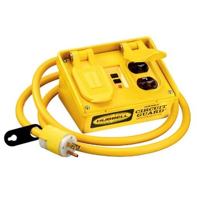 HUBBELL KELLEMS GFP20M Plug-In GFCI w/6'Cord 20A Yellow 120V Refurbished/NOS