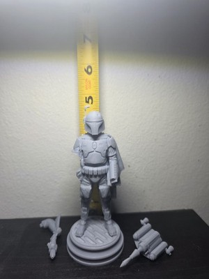 1:16 Scale 3d Printed Resin Boba Fett Star Wars Unpainted Unassembled