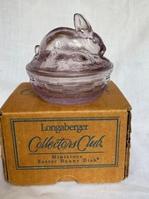 Longaberger Collectors Club Miniature Glass Easter Bunny Dish