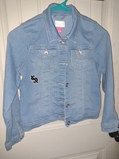 The Children's Place Girls Light Blue Denim Jacket Embroidered Size 10/12