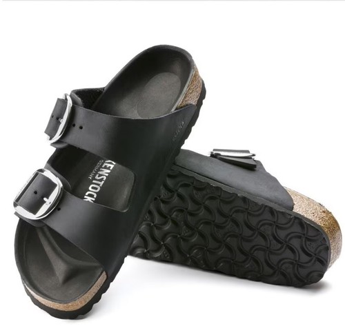 BIRKENSTOCK ARIZONA BIG BUCKLE OILED LEATHER BLACK Sz 40/ 9-9.5 L