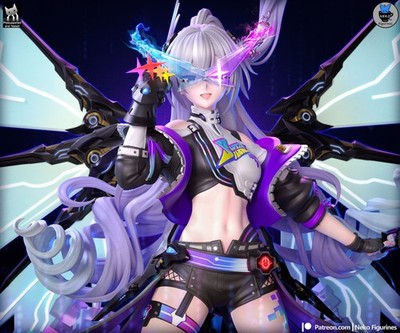 Silver Wolf LVL.999 Figurine Honkai Star Rail Hand Painted Model / DIY Kit 38 pc