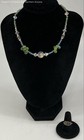 925 Sterling Silver Glass Marcasite Jewelry w/ Necklace, Ring 23.87g — photo 1