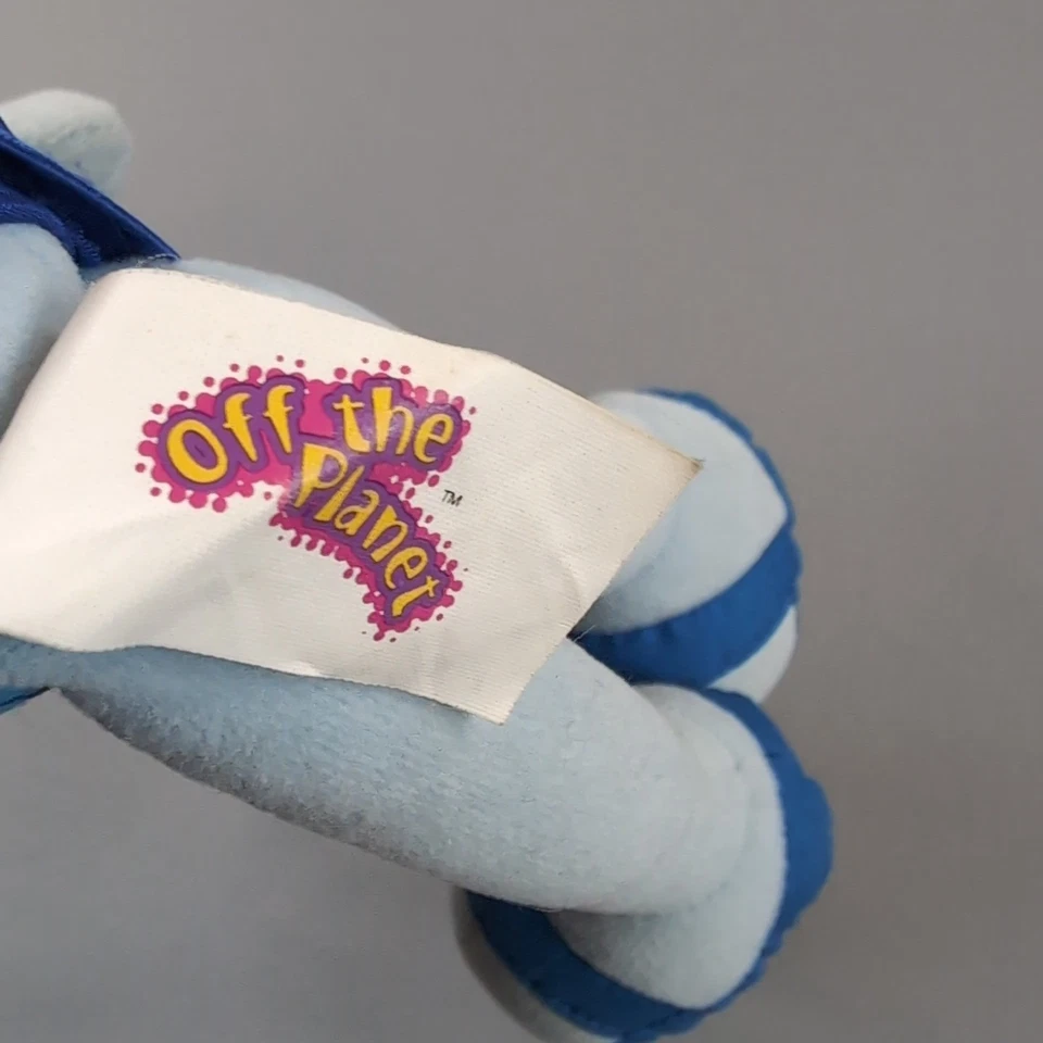 Muñeca de peluche Rainbow Off The Planet de colección azul Playgro años 90 juguete suave pelo rizado Foto 4 de 4