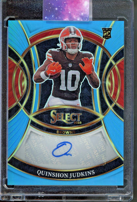 2025 Panini Select Quinshon Judkins /49 Light Blue Prizm Rookie Signatures Auto