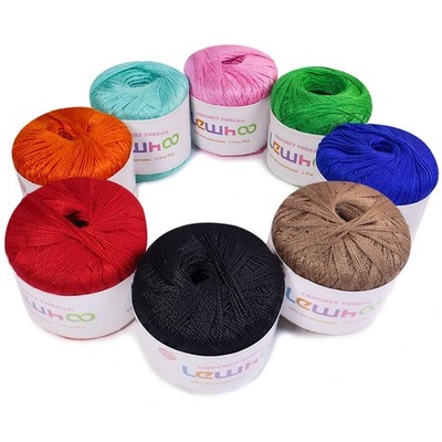 Crochet Thread Size 10 Mercerized Cotton Lace Yarn Set 8 PCS Pearl 50g Balls