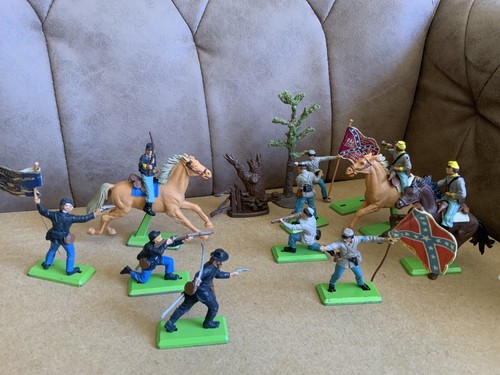 Vintage Britains Deetail ACW Confederate & Union Toy Solders Job Lot 1/32