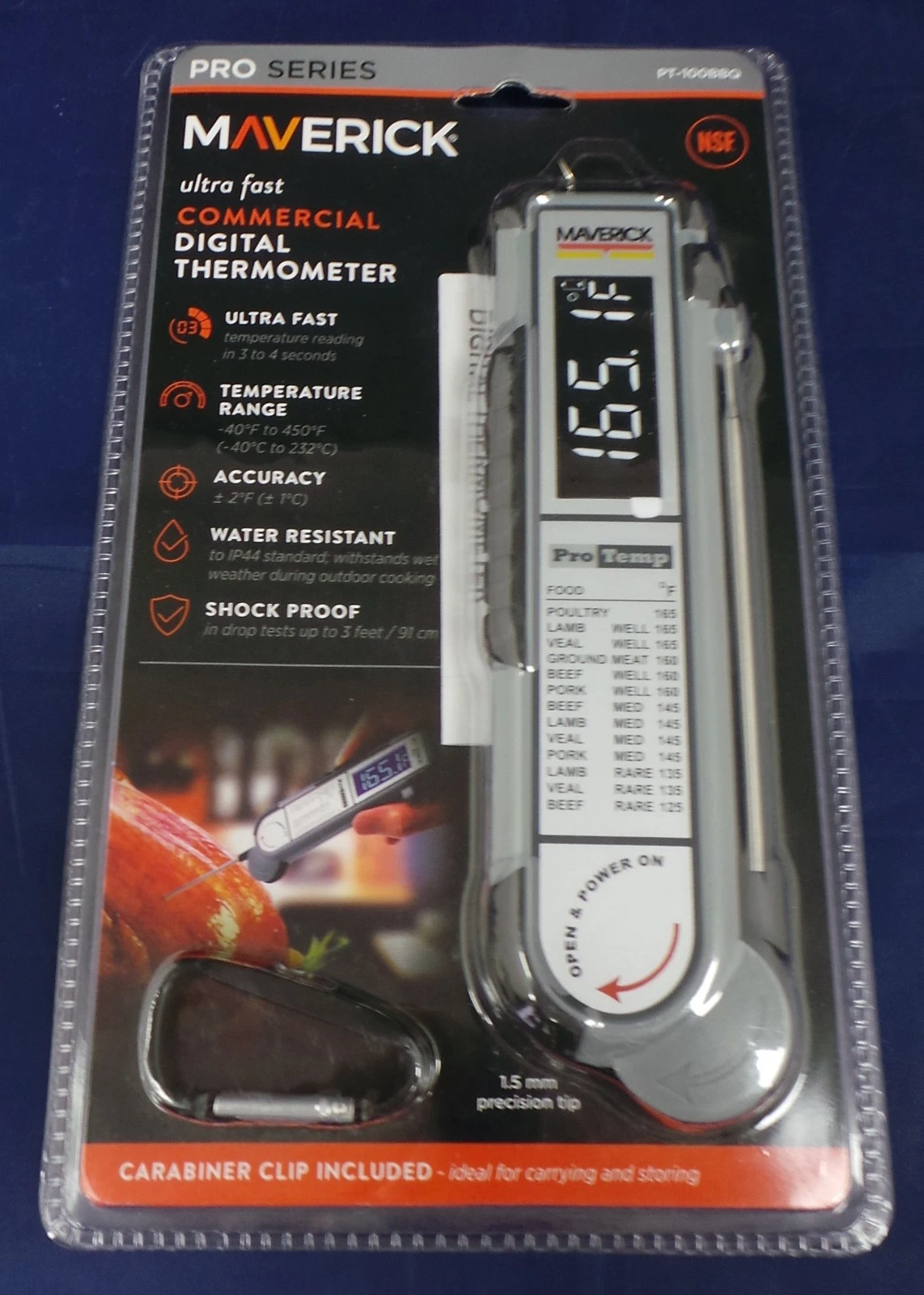 Maverick PT-100BBQ Commercial Ultra Fast Thermocouple BBQ Food Thermometer NEW
Opens in a new window