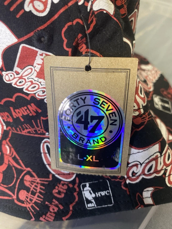 Sombrero Cubo Chicago Bulls 47 Marca Madera Dura Clásicos L-XL Nuevo Con Etiquetas Foto 2 de 4