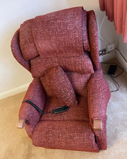 Armen Living LCAB3NAT Red Fabric High Back Recliner Armchair 105x110x120cm