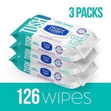 Alcohol-Free Flushable Wipes for Sensitive Skin Gentle Cleansing 3 Packs of 42