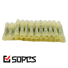 50PCS AWG 12-10 Gauge Heat Shrink Crimp Terminals Wire Butt Connectors Yellow US