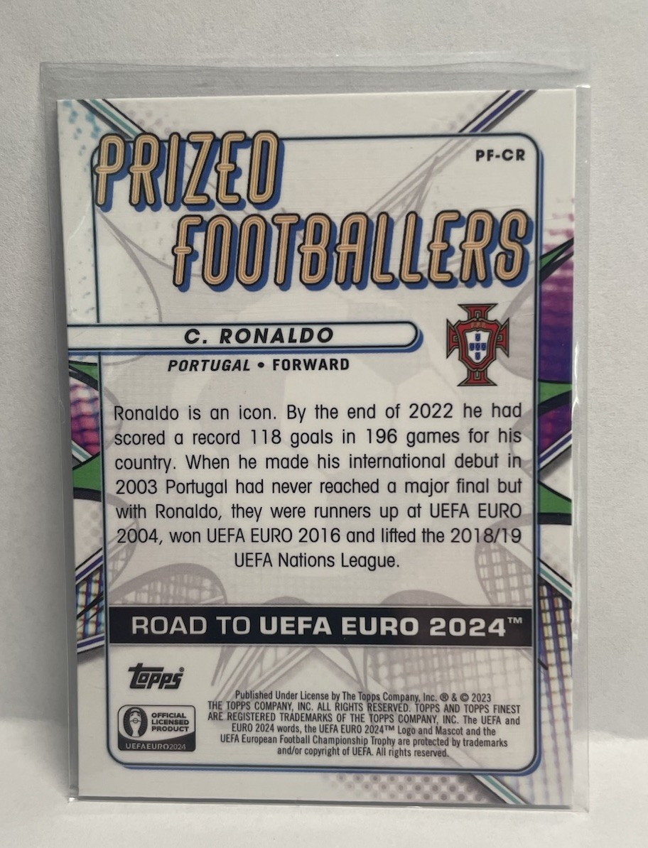 2024 Topps - Prized Footballers Cristiano Ronaldo #PF-CR Portugal view 2