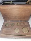 Vintage PHARMACEUTICAL SCALES APOTHECARY WOODEN FIT BOX GRAMS MISSING TWO PIECES — photo 1