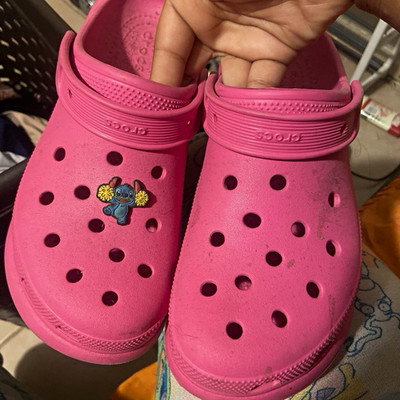 Platform Crocs Pink Classic Clog Sandals Kids women s Size 10 Slip-On Round Toe