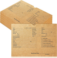 50 Pieces Vehicle Dealer Jackets for Dealerships 8 X 12 Inches Printed Vehicle D