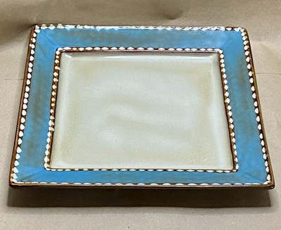 American Atelier Barcelona Azül Square Dinner Plate 10 3/4 