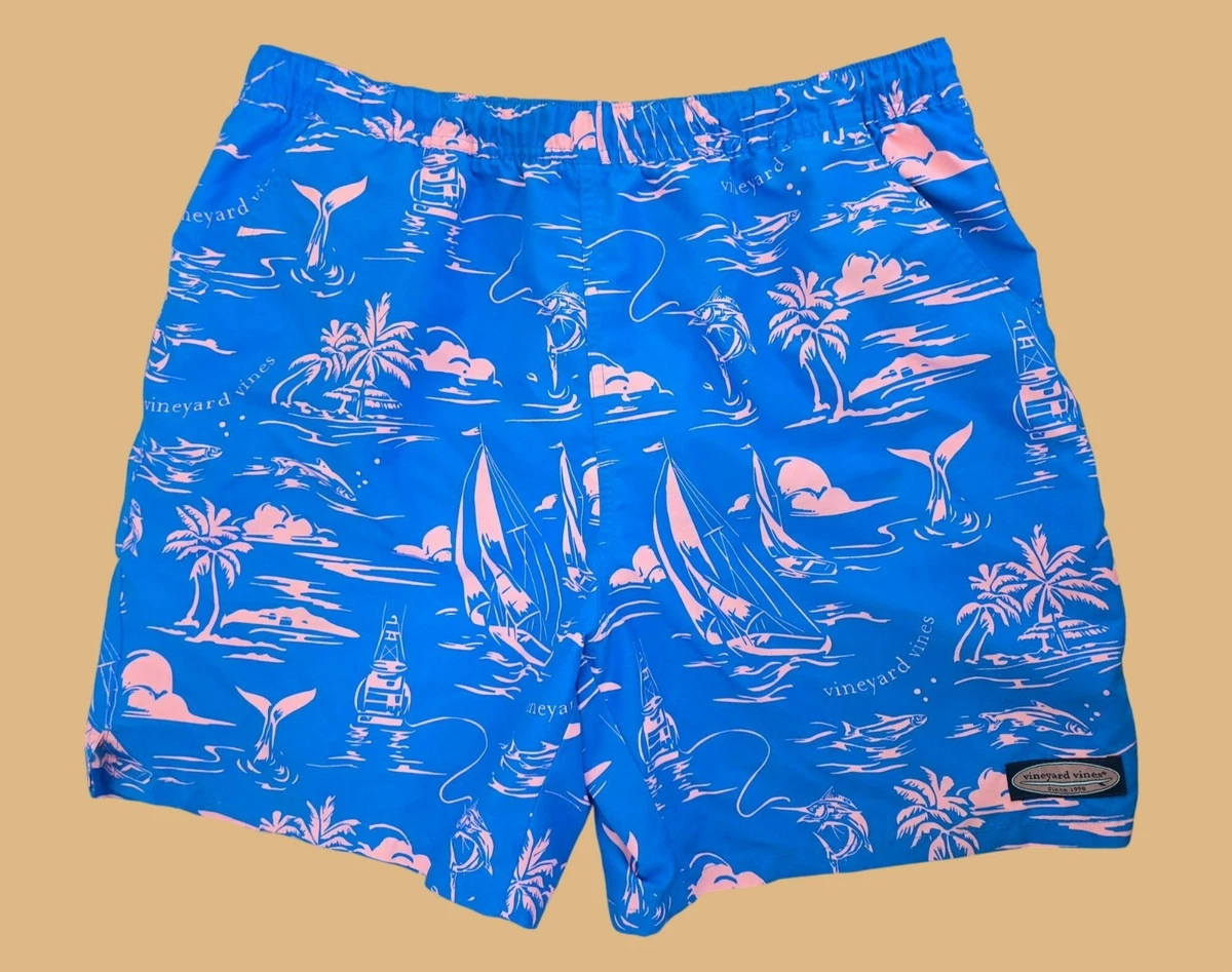 Short Chino Homme Vineyard Vines Taille 42 - Rouge Avec Petits Voiliers - Parfait Pour La Plage