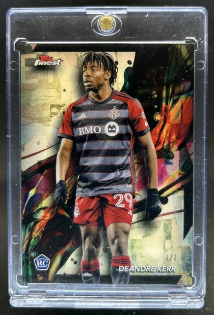 2024 Topps Finest MLS Deandre Kerr RC Superfractor Rookie Common #1/1 Toronto