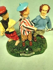 💙Vintage ⛳️The Three Stooges Golf Academy Animated/Sound Statue⛳️ Works!