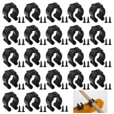 24 PCS Black Fishing Rod Clips Billiards Cue Clip Holders Snooker Locating Cue