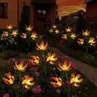 Solar Garden LED Flame Lily Outdoor Light for Patio Path Decoration