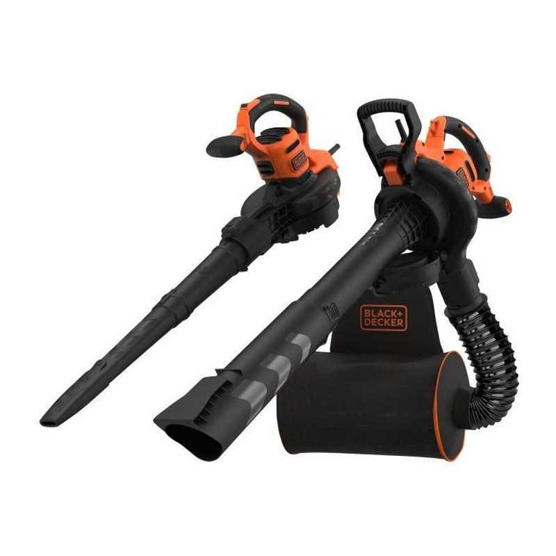 Aspirateur souffleur broyeur de feuilles filaire puissant 3000W BLACK+DECKER