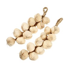 2 Pcs Hanging Fake Garlic Strings Decorative Vegetable Models for Dining Room