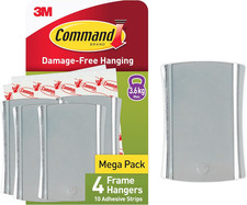 Command Jumbo Universal Sticky Nail, 4 Hooks 10 Adhesive Strips - Ideal to Hang 