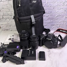 Canon EOS 80D Camera Bundle  18-55mm, 55-250mm Lenses, Bag, Charger  More  