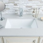 Porcelain Large Rectangular Bowl Undermount White Bathroom Sink Modern