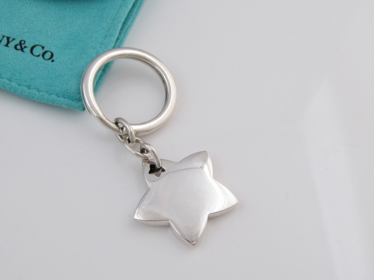Authentic Tiffany & Co Silver Star Keychain Key Ring Chain Authentic Tiffany & Co Silver Star Keychain Key Ring Chain