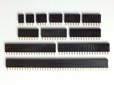 20x Buchsenleiste | 2,3,4,5,6,7,8,10,12,20,40 Pin | RM 2,54 mm